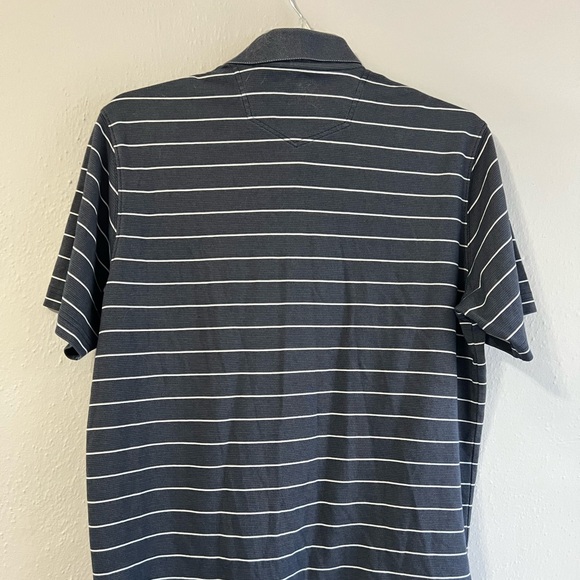 Heather Gray-Blue Polo with White Stripes - Picture 4 of 5